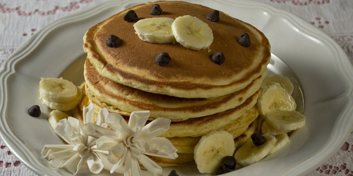 Peanut Butter and Banana Pancakes Using ENU Pro3+ Nutritional Powder